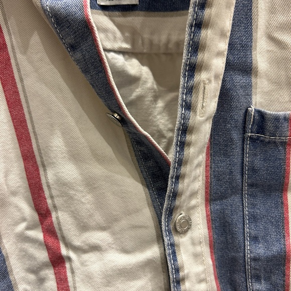 Zara Relaxed Fit Striped Shirt in Blue and Red - Picture 4 of 4